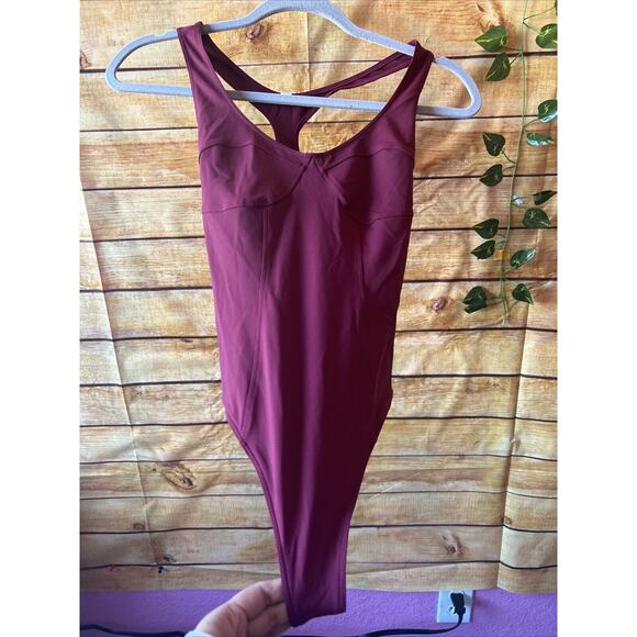 Free People Movement Bare It All Leotard in Varsity Red Size XS NWT - Picture 2 of 7